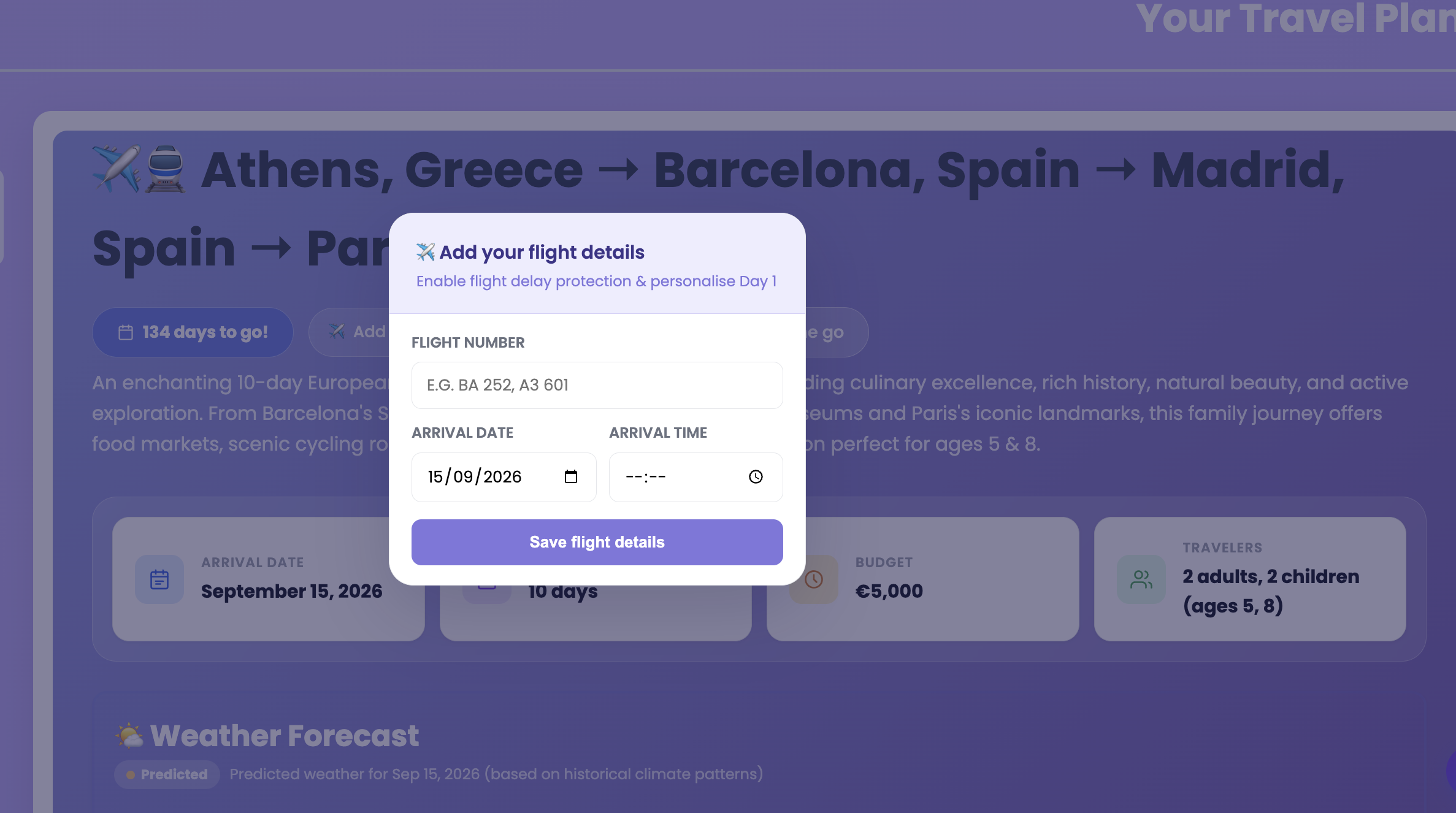 Add flight details