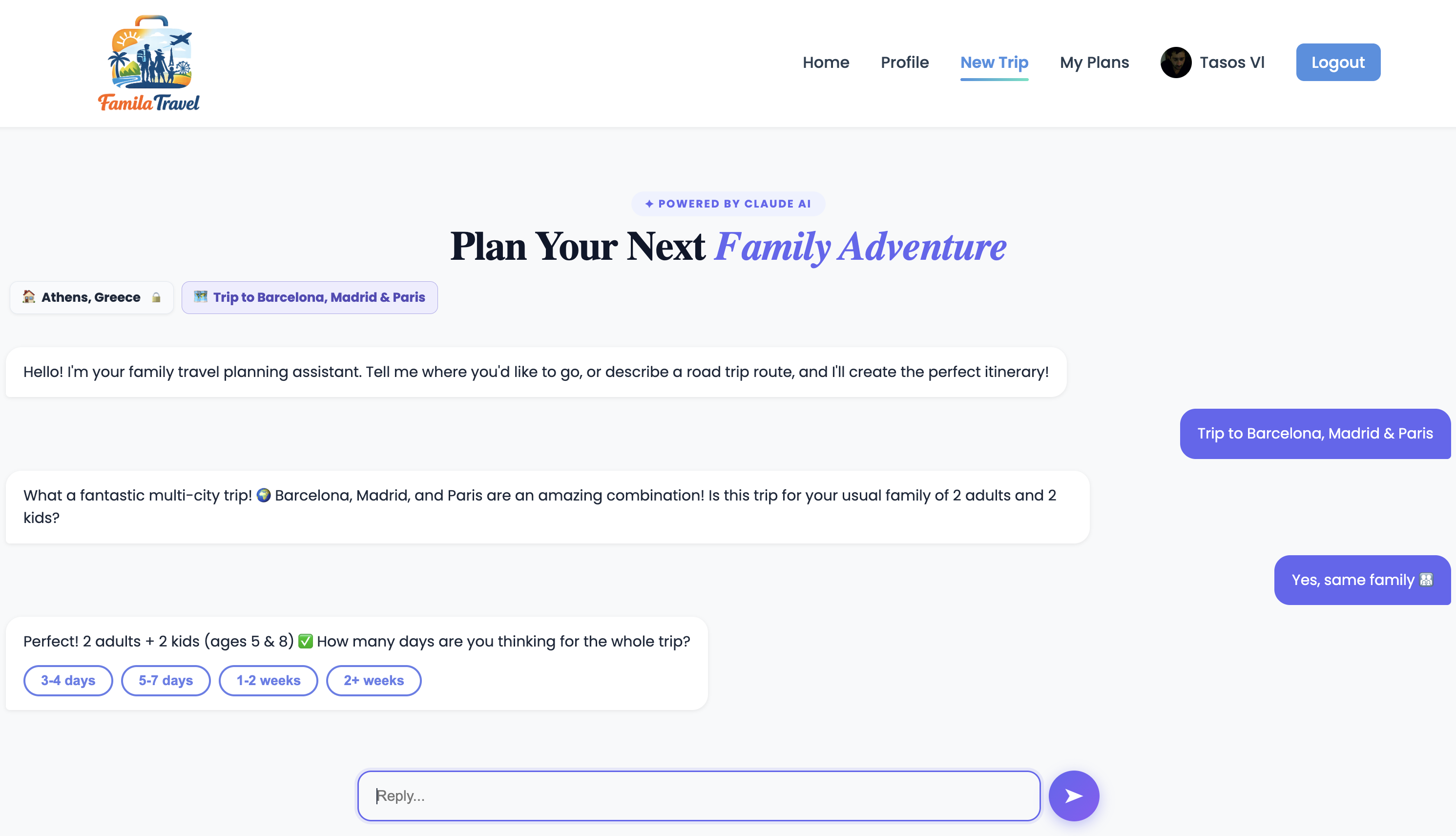 AI chat planner