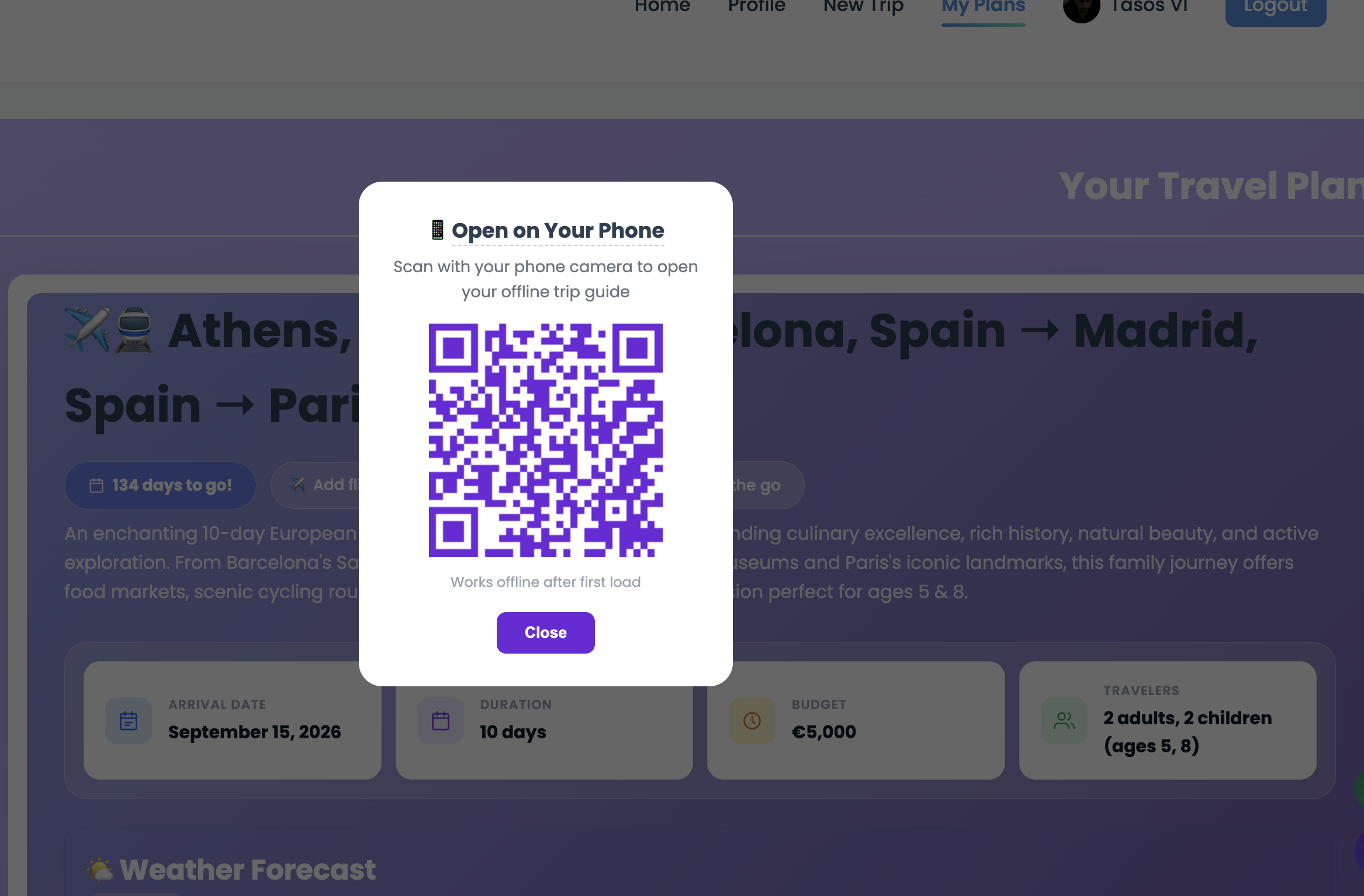 QR code for offline