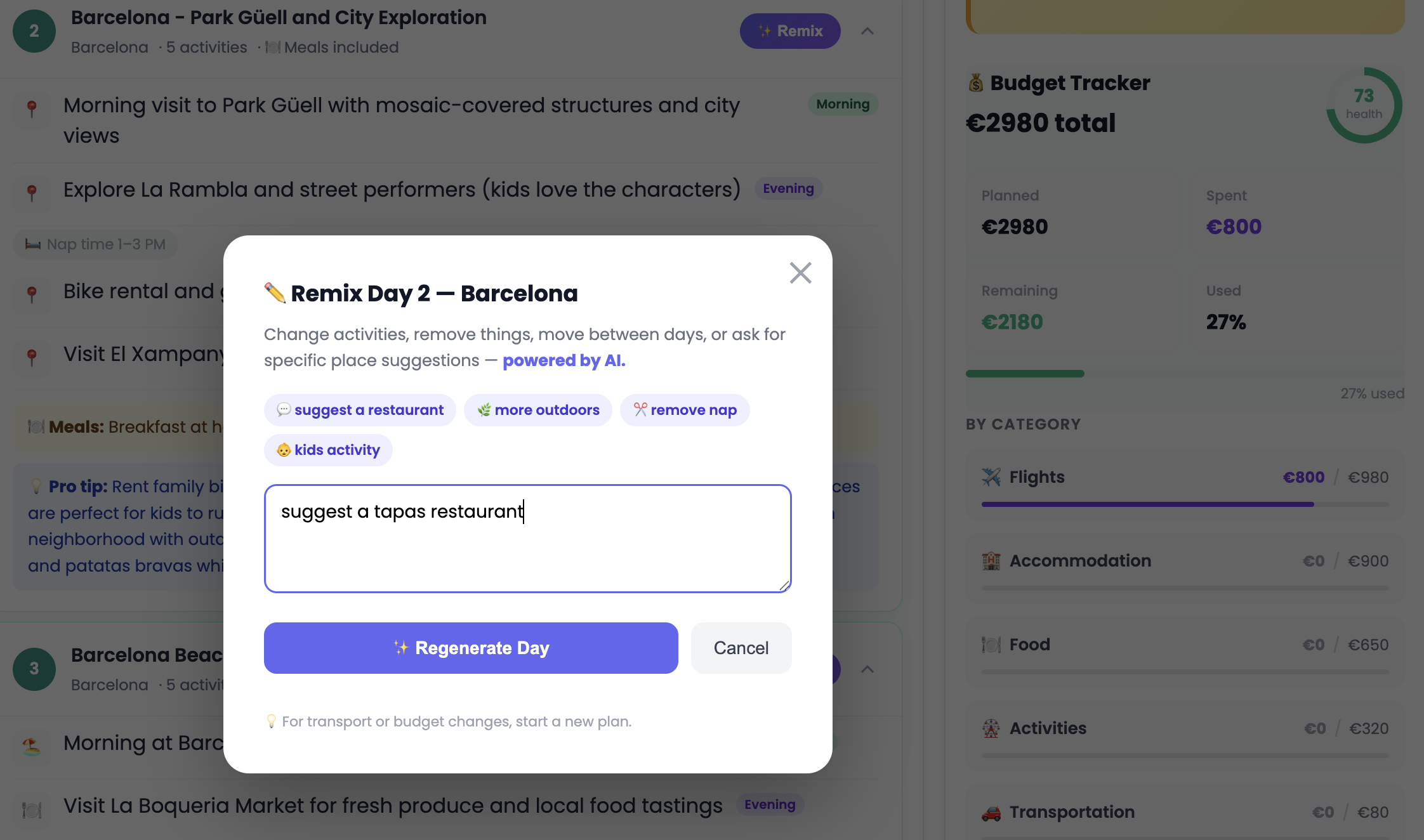 AI trip planner demo