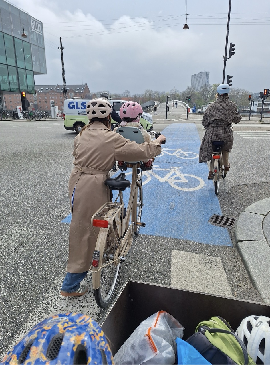 Cycling through Copenhagen near BLOX
