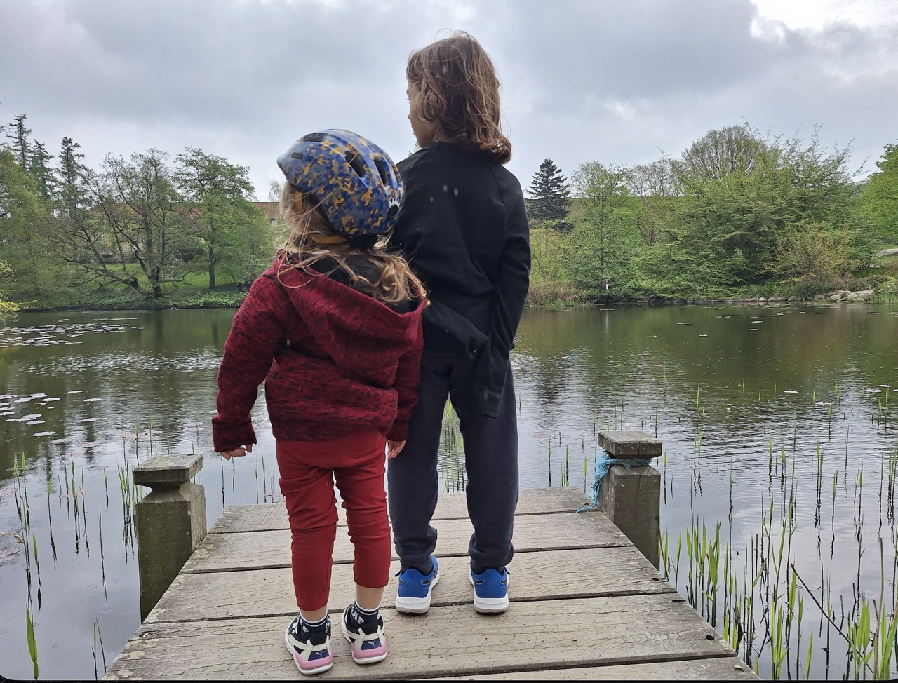 Kids at the park dock