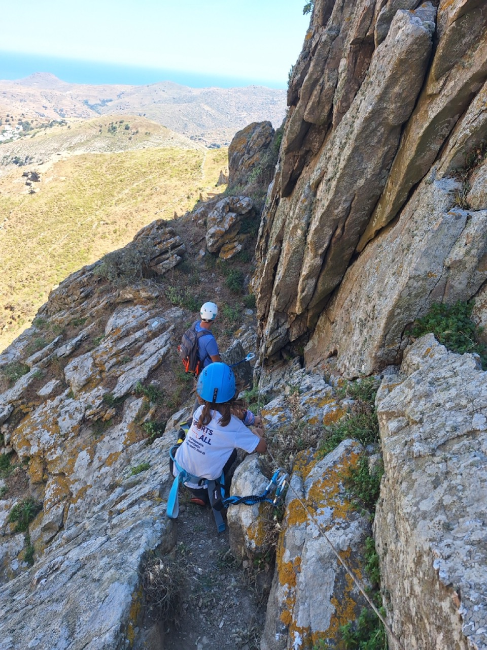 George on a steep section of the route