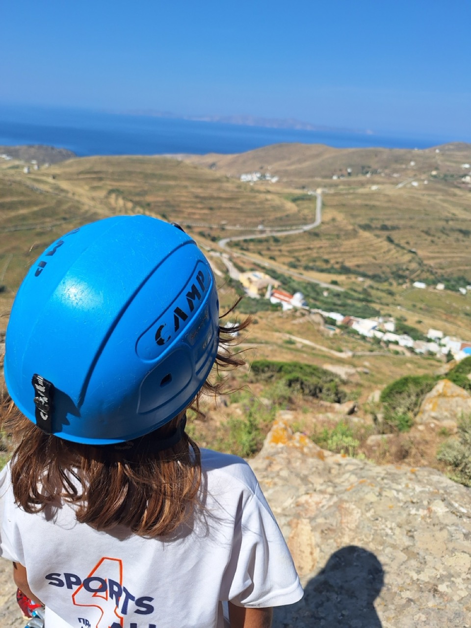 George looking out at the Aegean and the islands