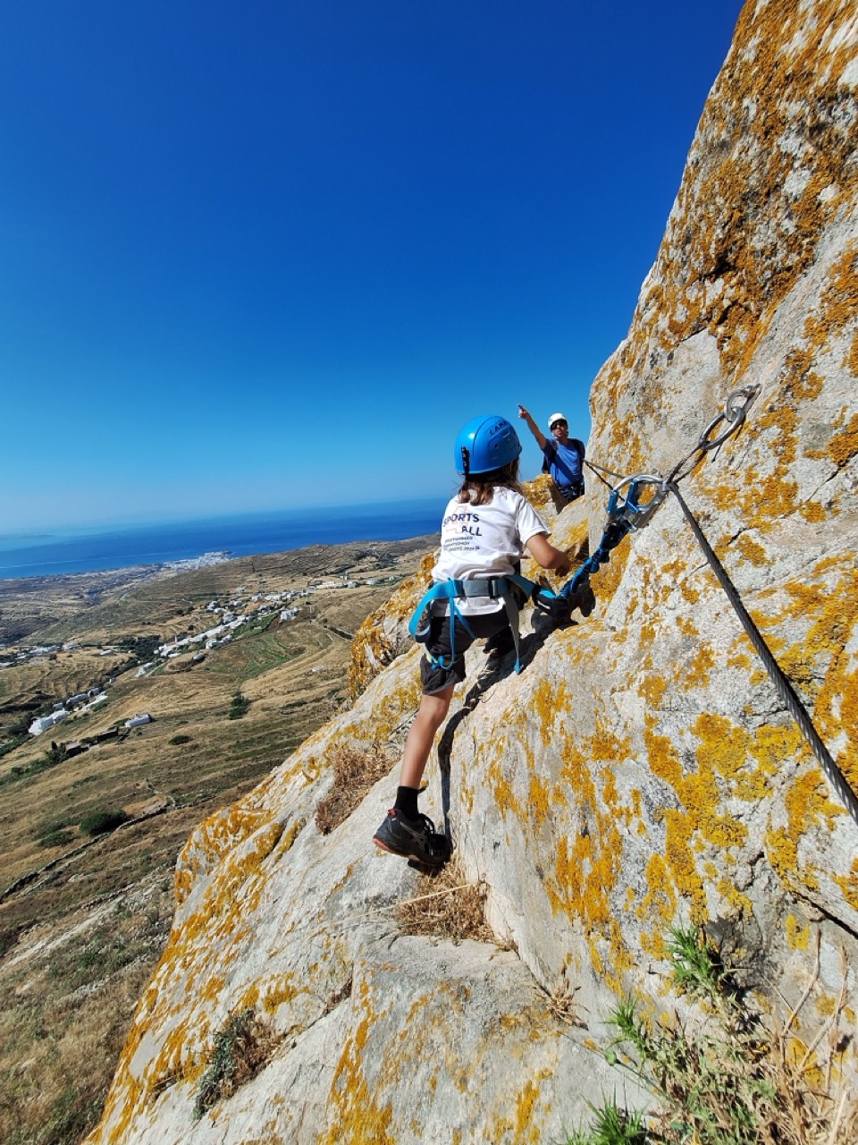 George on the route with the Aegean Sea below
